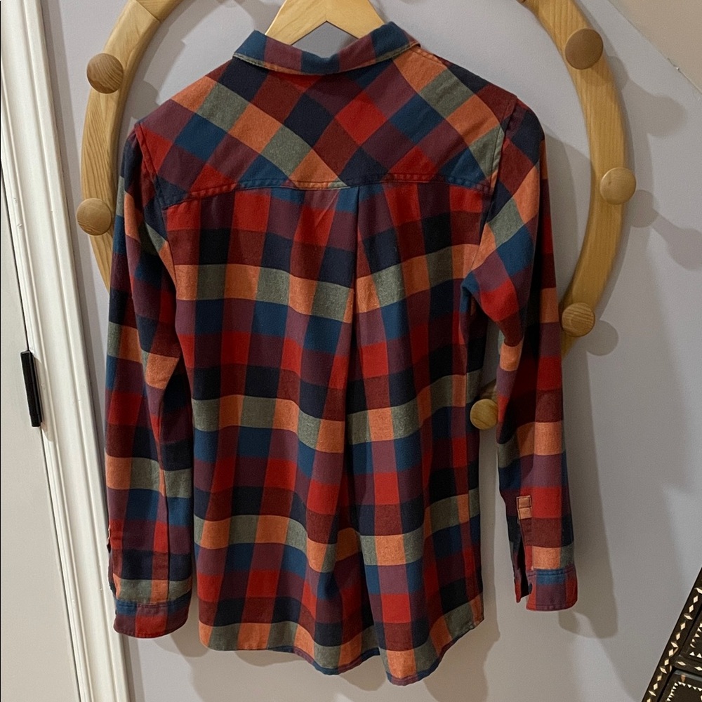 BURTON Grace Multicolor Plaid Button Down Women’s XS Colourful Flannel Shirt - Picture 3 of 11